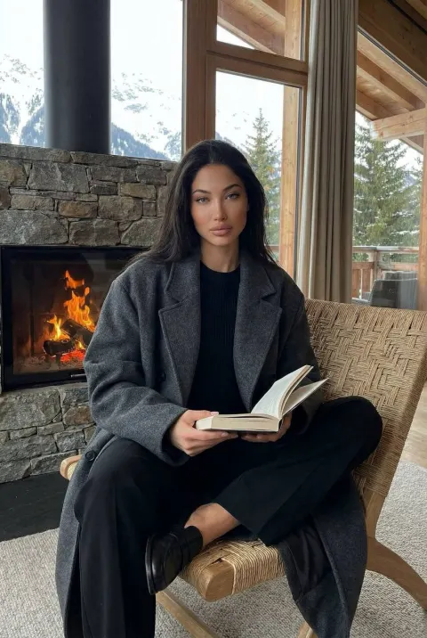Cozy Fireside Reading Moment