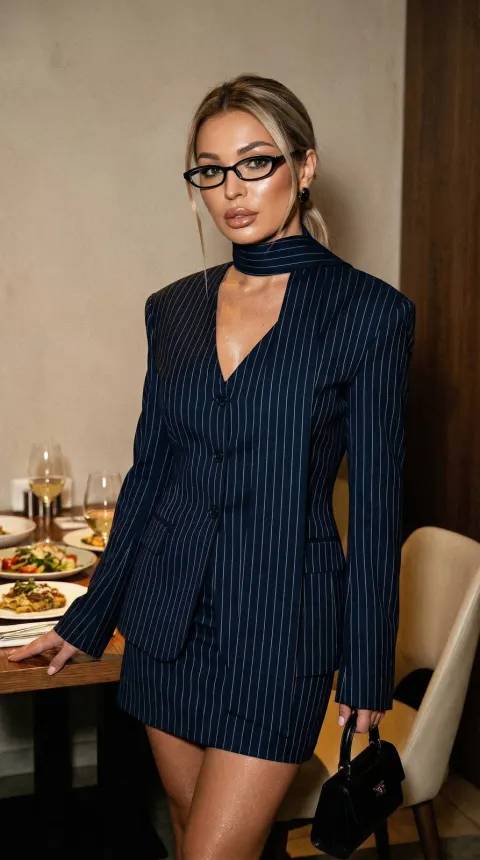 Stylish Girl Restaurant Close-Up