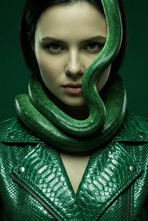 Green Python Fashion Portrait