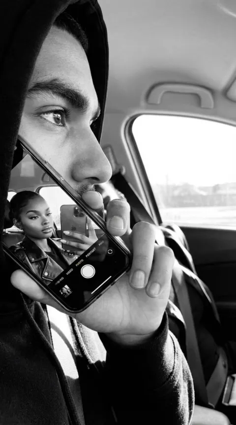 Car Interior B&W Profile Shot