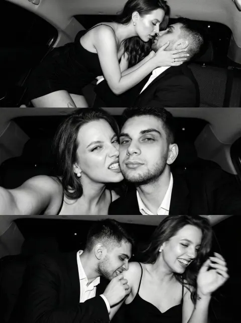 Intimate Car Night Flash Triptych