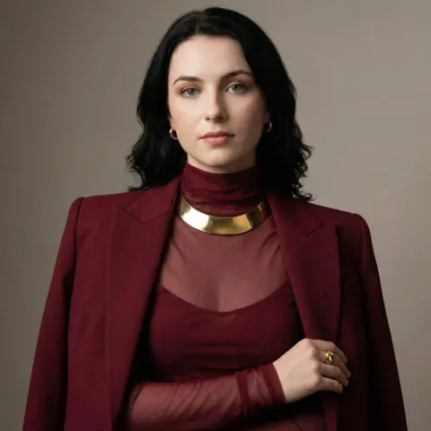 Burgundy Power Glamour Portrait
