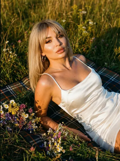 Golden Hour Flower Field Muse
