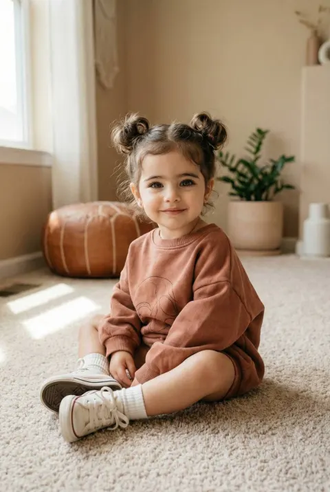 Cozy Toddler Scandinavian Home Portrait