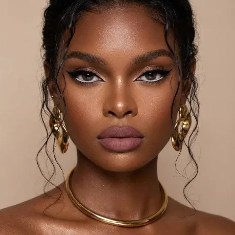 Wet Hair Gold Jewelry Beauty Portrait