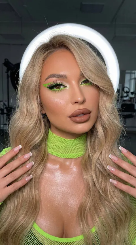 Neon Green High Fashion Beauty Close-up