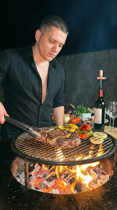 Midnight Grill: Muscular Chef Close-Up