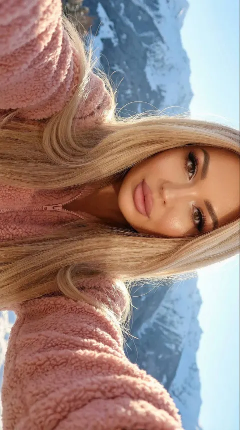 Winter Mountain Selfie Portrait