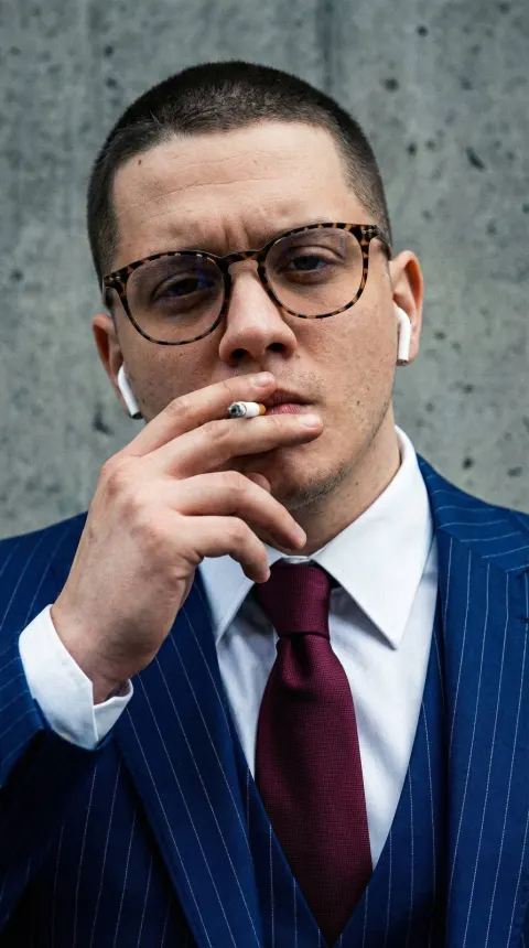 Cinematic Smoking Gentleman Portrait