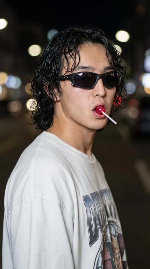 Night Street Portrait with Oakley Sunglasses