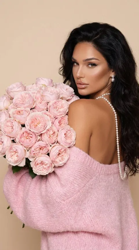 Pink Peony Portrait Glance