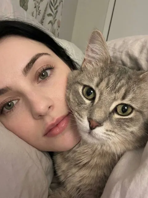 Girl and Cat Cozy Close-Up