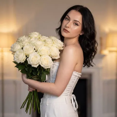 White Roses Corset Portrait