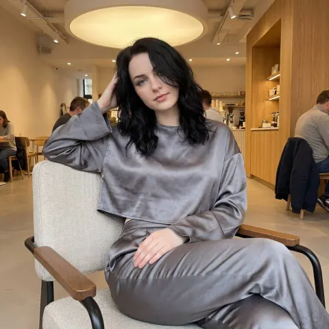 Gray Satin Cafe Portrait