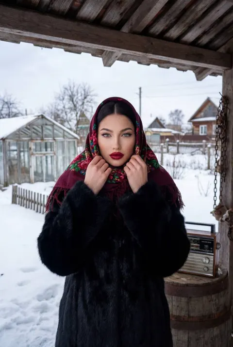 Cinematic Winter Portrait in Snow
