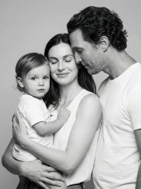 Intimate Black White Family Portrait