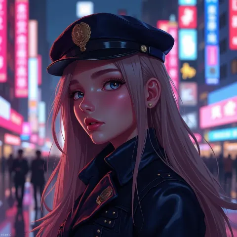 Elizabeth Olsen as Cyberpunk Anime Police Officer