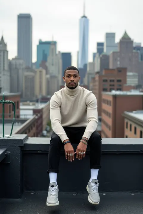 Urban Rooftop Fashion Portrait