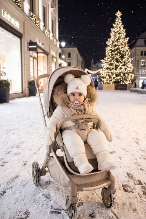 Luxury Baby Christmas Night Portrait