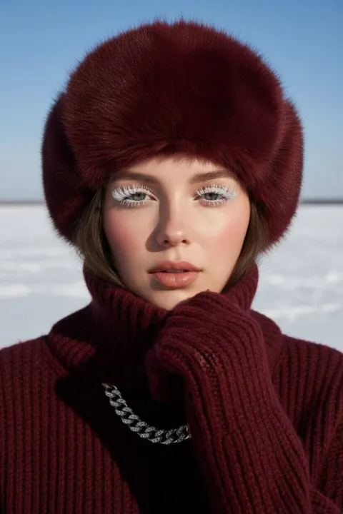 Winter Fashion Editorial: Burgundy Fur Glam