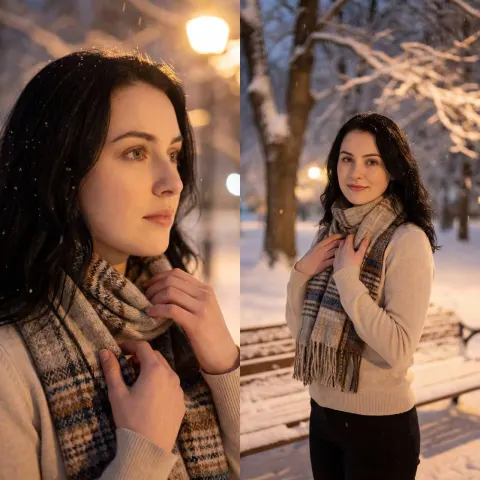 Snowy Night Portrait Beauty