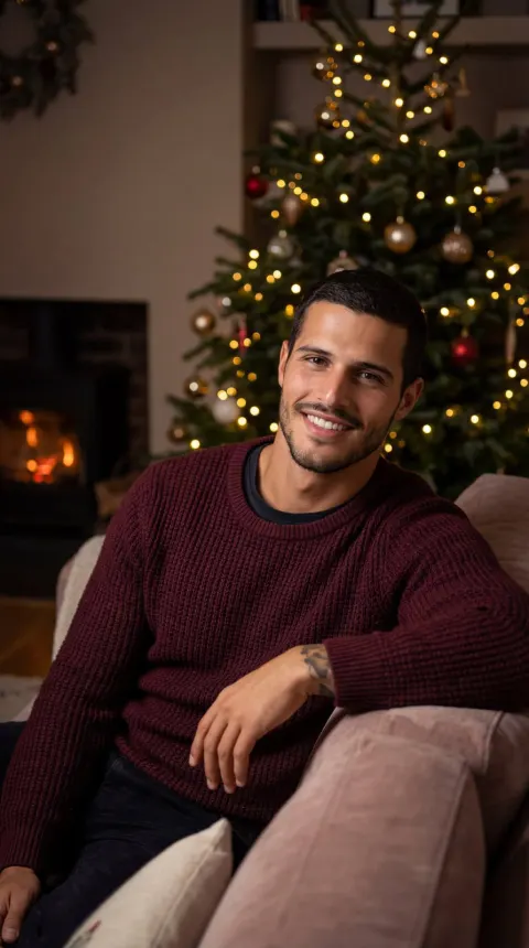 Cozy Modern Christmas Portrait