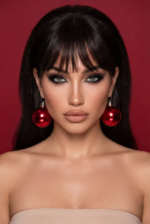 Retro Holiday Glamour Studio Portrait