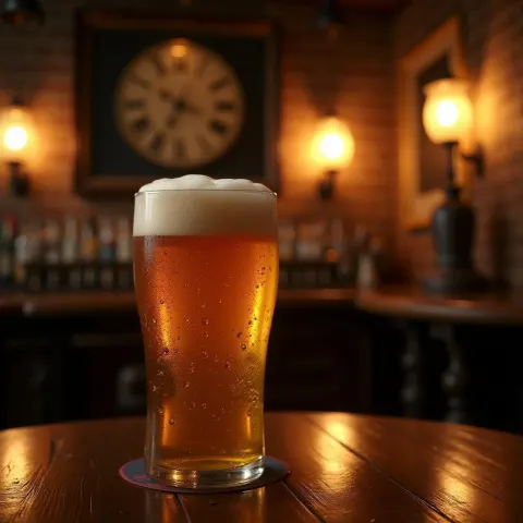 Golden Pint of IPA in Vintage Pub