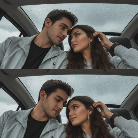 Cozy Car Couple Rainy Day