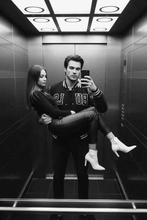 Elevator Mirror Selfie Fireman Carry