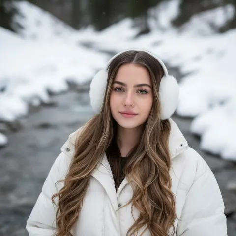 Cinematic Winter Selfie Portrait