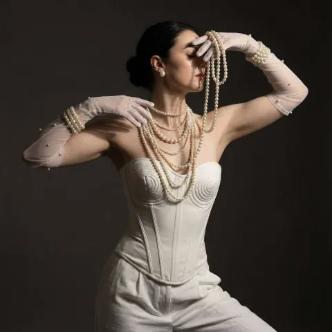 Pearl Elegance in Dramatic Light