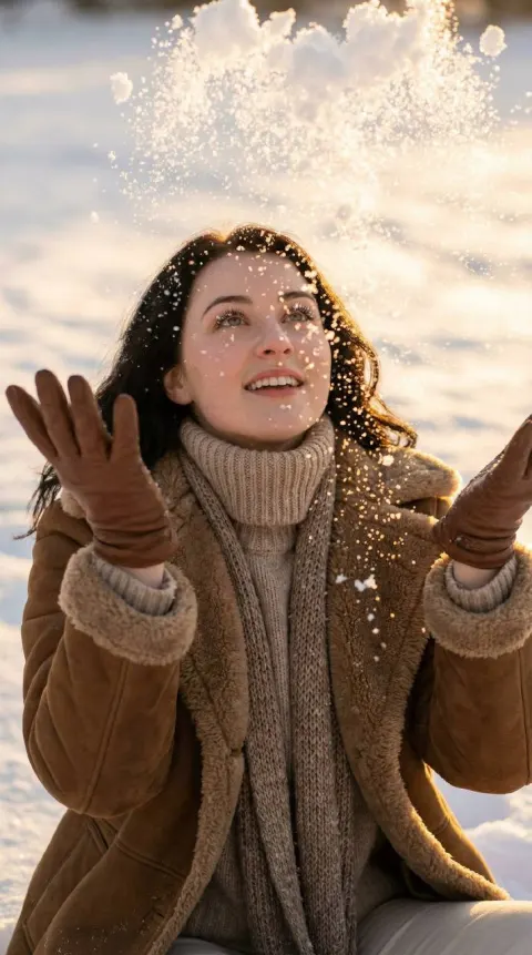 Golden Hour Snow Portrait