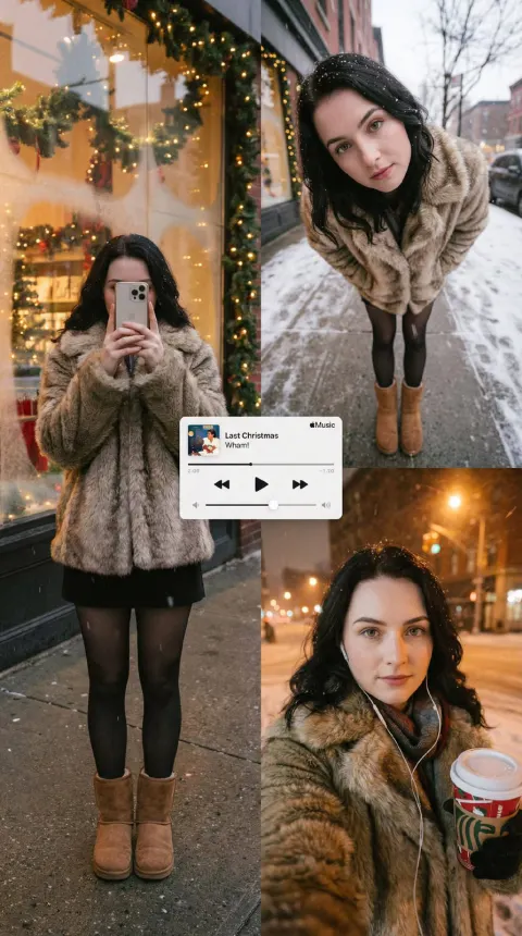 Cozy Christmas Street Style Collage
