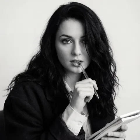 Mysterious Black and White Portrait