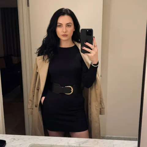 Stylish Trench Coat Mirror Selfie