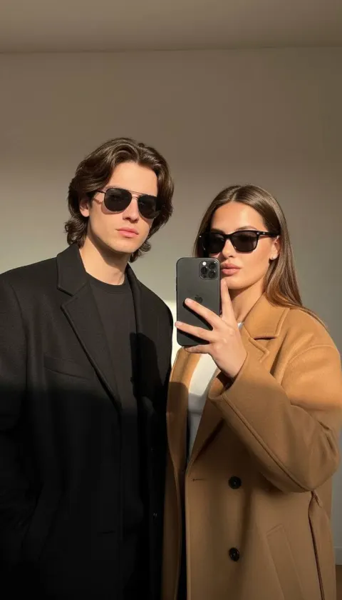 Stylish Couple Selfie Moment
