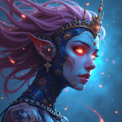 Whirlwind Soul With Tiara and Cyberpunk Face