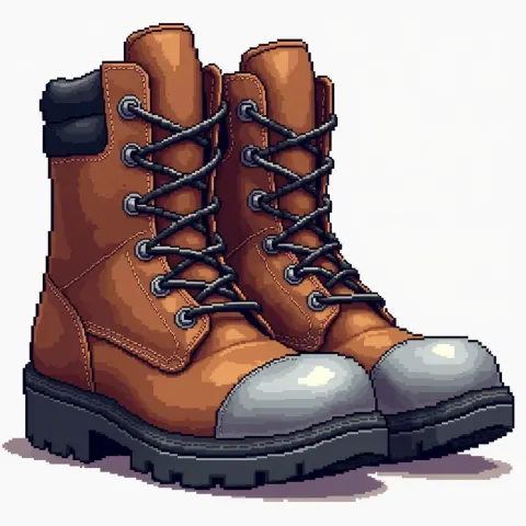 Rugged Work Boots in 8 Bit Detail
