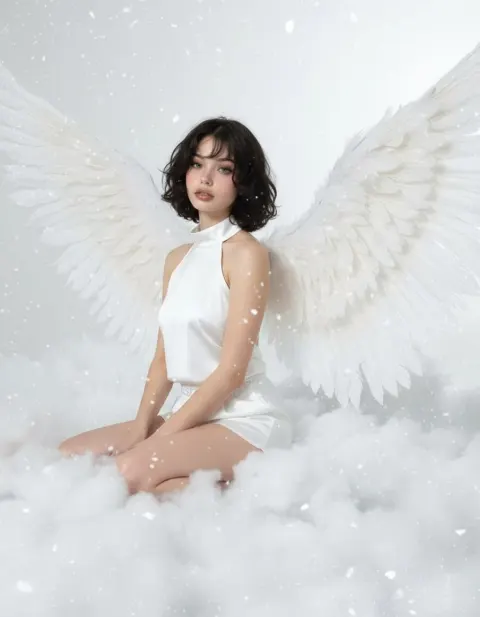 Dreamy Y2K Angel Portrait