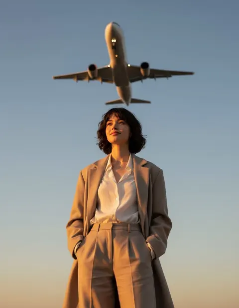 Sunset Traveler Beneath the Sky