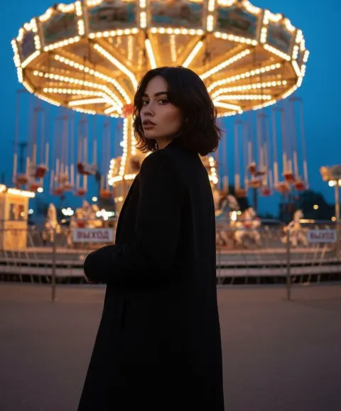 Carousel Portrait at Sunset