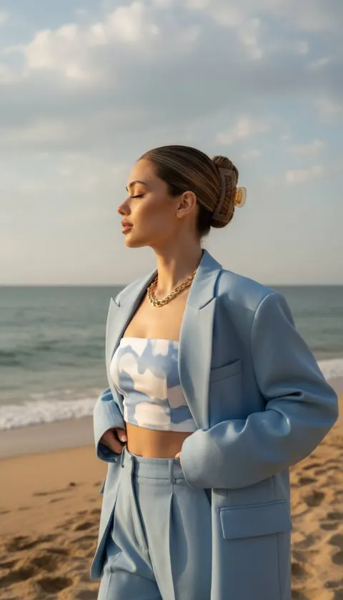 Chic Beach Fashion Portrait