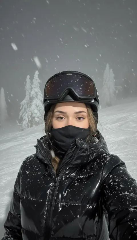 Night Ski Slope Selfie
