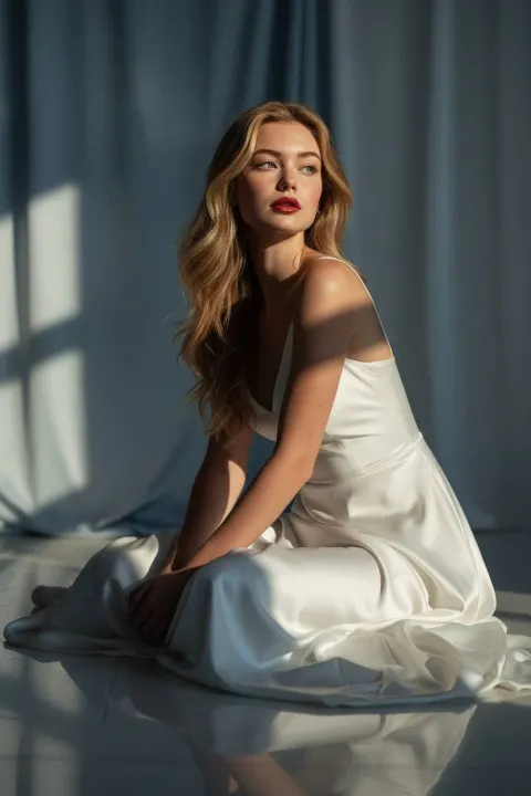 Elegant Satin Beauty Portrait