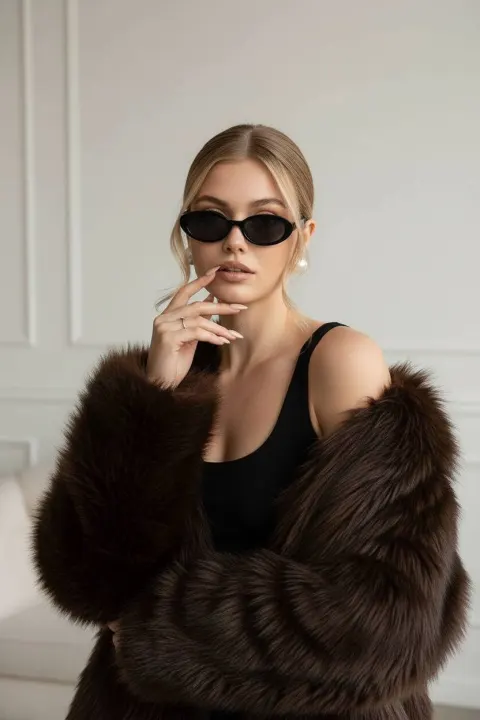 Glamorous Faux Fur Fashion Portrait