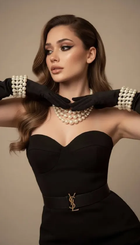 Vintage Pearl Glamour Portrait