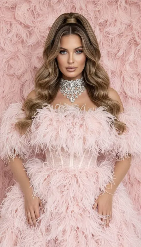 Pink Feather Glamour Portrait