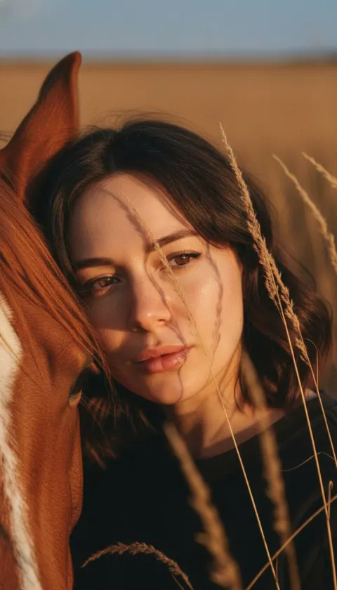 Golden Hour Bond with Horse