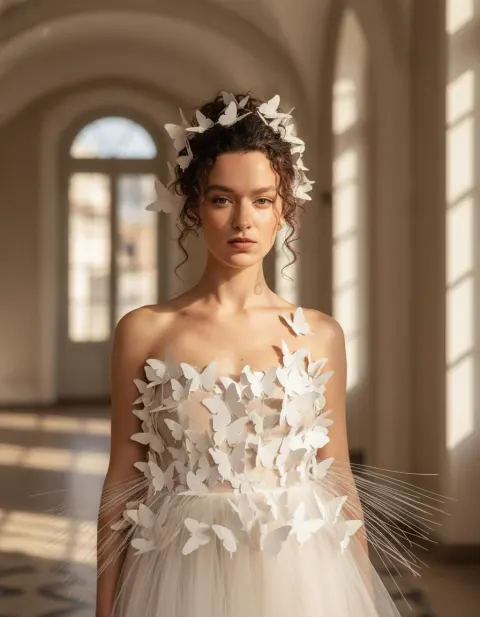 Butterfly Muse: Ethereal Fashion Portrait